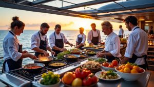 découvrez les plus grands chefs qui réinventent la cuisine en mer, alliant passion, créativité et saveurs uniques pour des expériences culinaires exceptionnelles à bord.